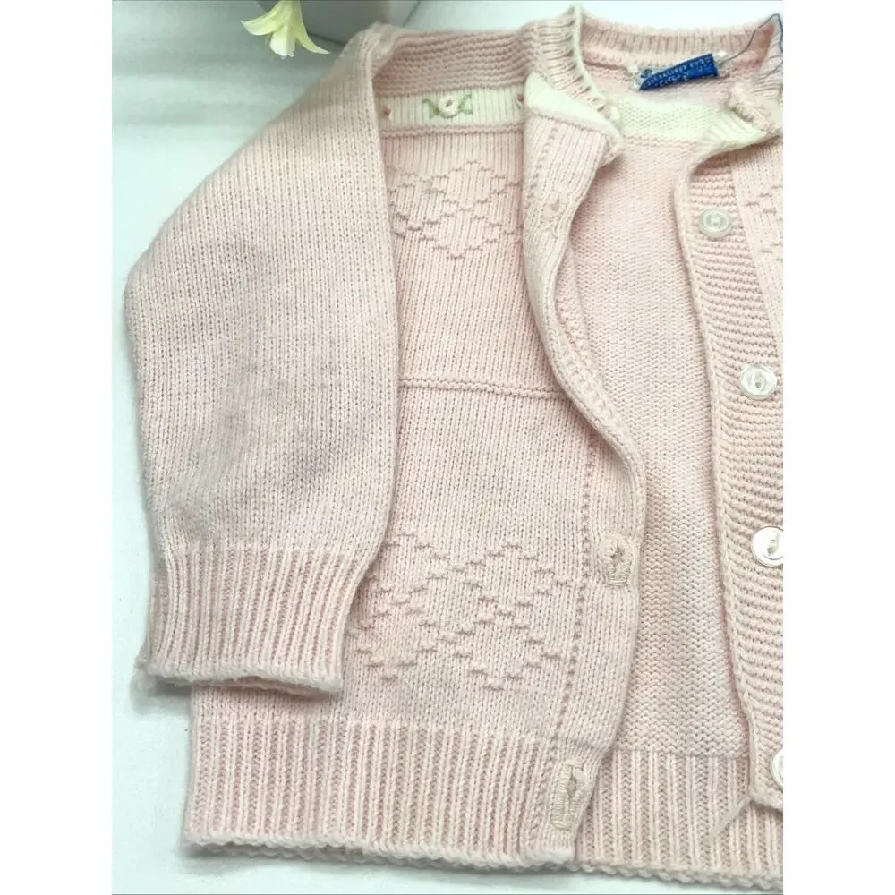 Vintage 1960s Toddler Pink Honeysuckle Cardigan – Sears Roebuck Baby Sweater